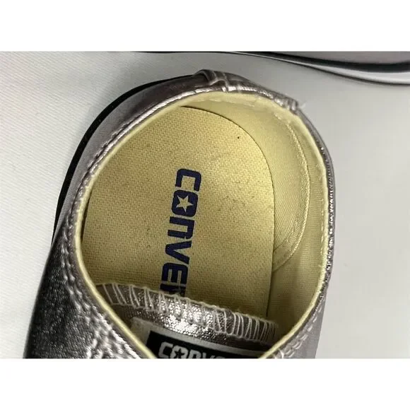 Converse Chuck Taylor All Star Women's Silver Low Top Sneakers Size 7.5 - Picture 8 of 14